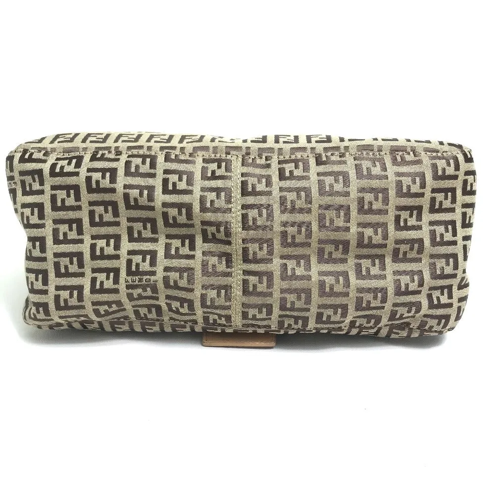 FENDI Shoulder Bag 8BR001 Canvas / leather beige Zucca FF pattern