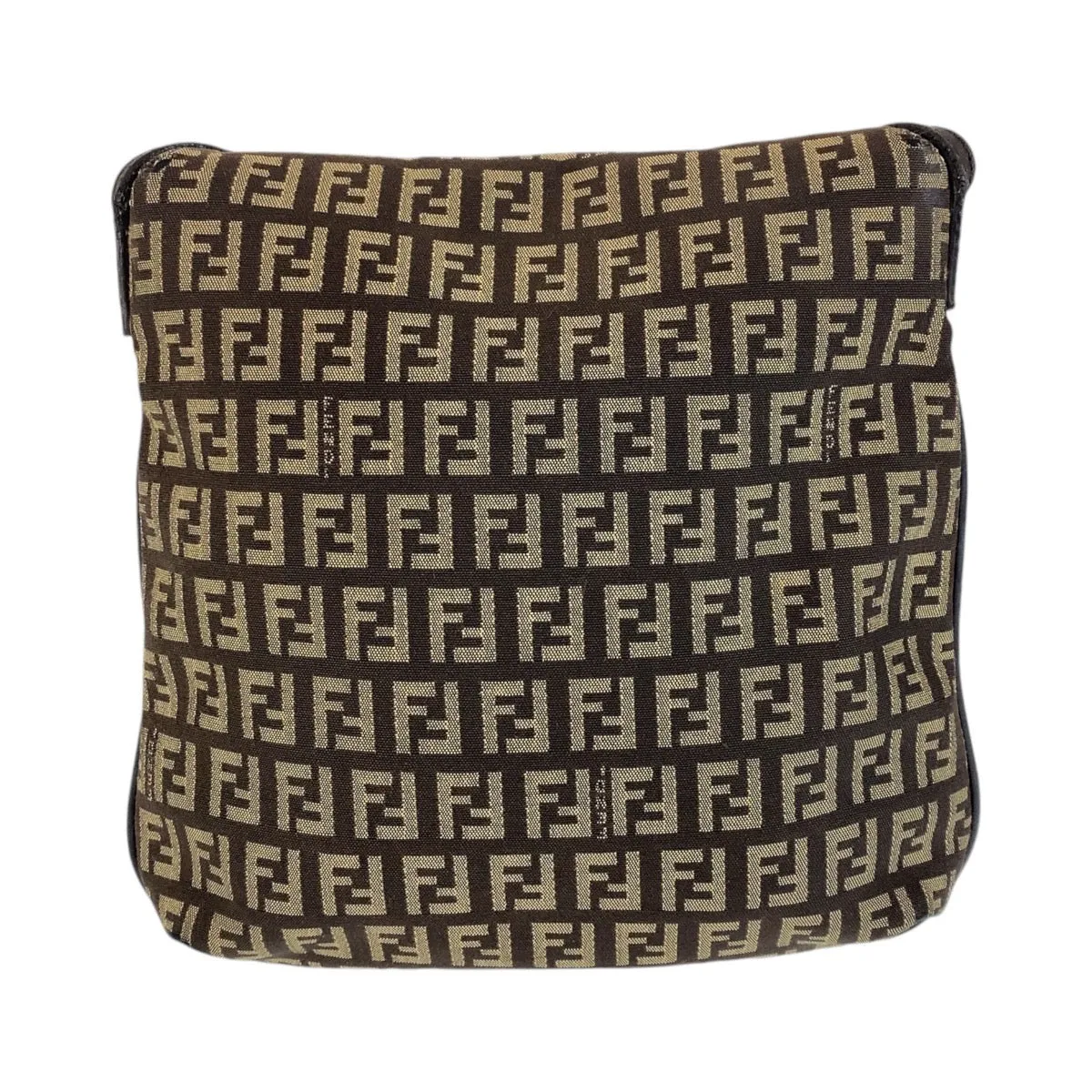 FENDI Shoulder Bag canvas Brown Silver Metal Crossbody Shoulder Bag Pochette Zucchino Kamsepochet Women Used