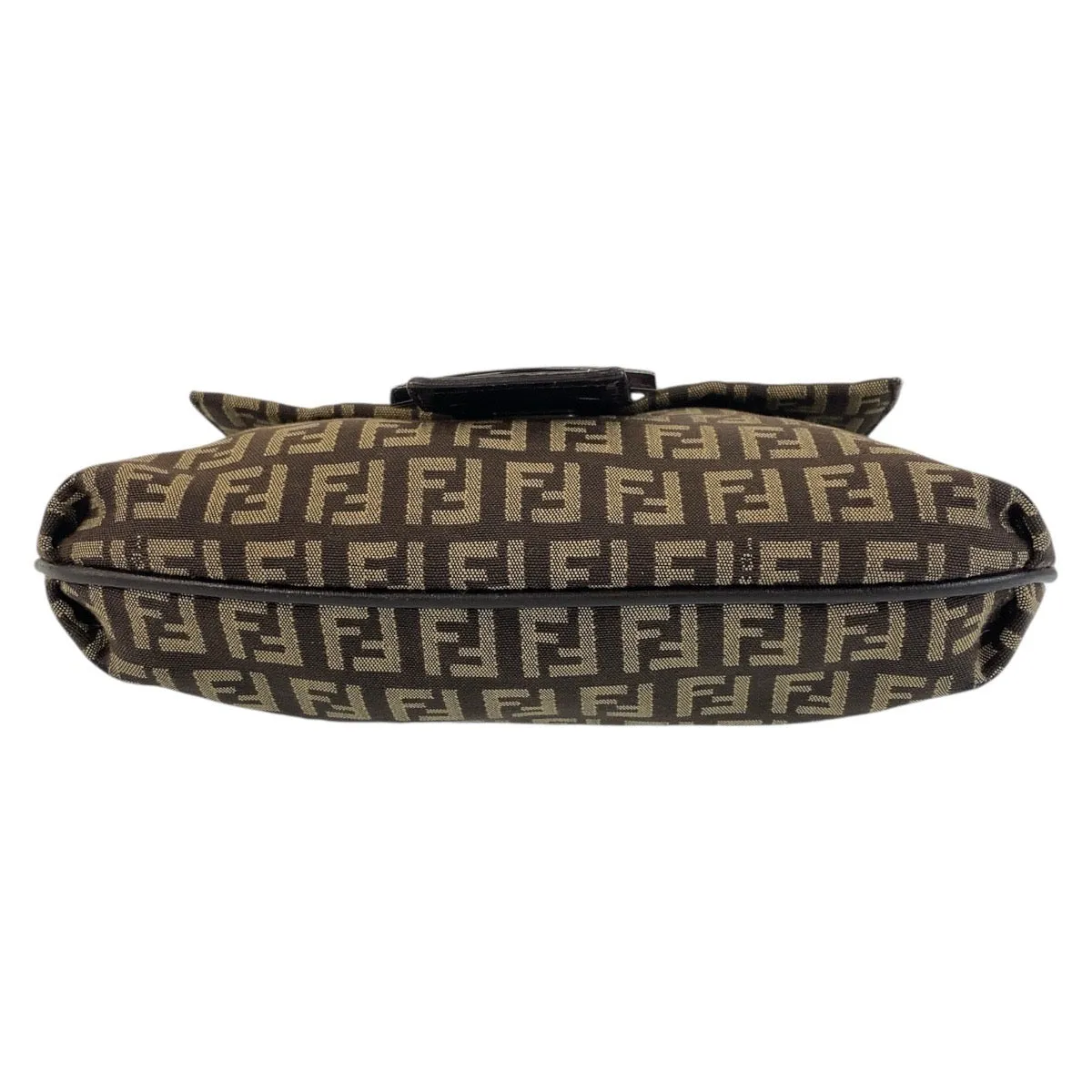 FENDI Shoulder Bag canvas Brown Silver Metal Crossbody Shoulder Bag Pochette Zucchino Kamsepochet Women Used
