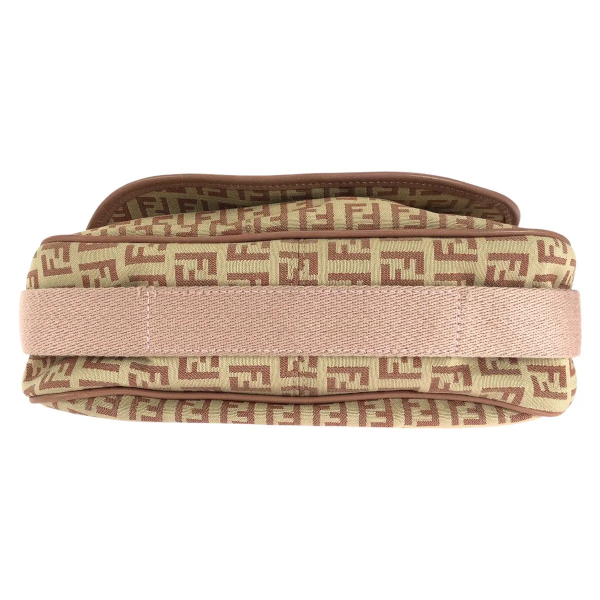 FENDI Shoulder Bag Canvas, Leather Beige Pink SilverMetal Shoulder Bag pochette Zucchino Women Used