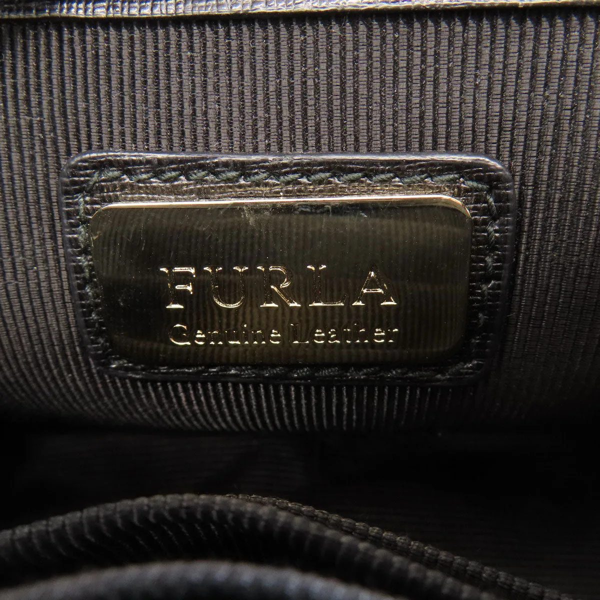 Furla Shoulder Bag leather black ChainShoulder Women Used