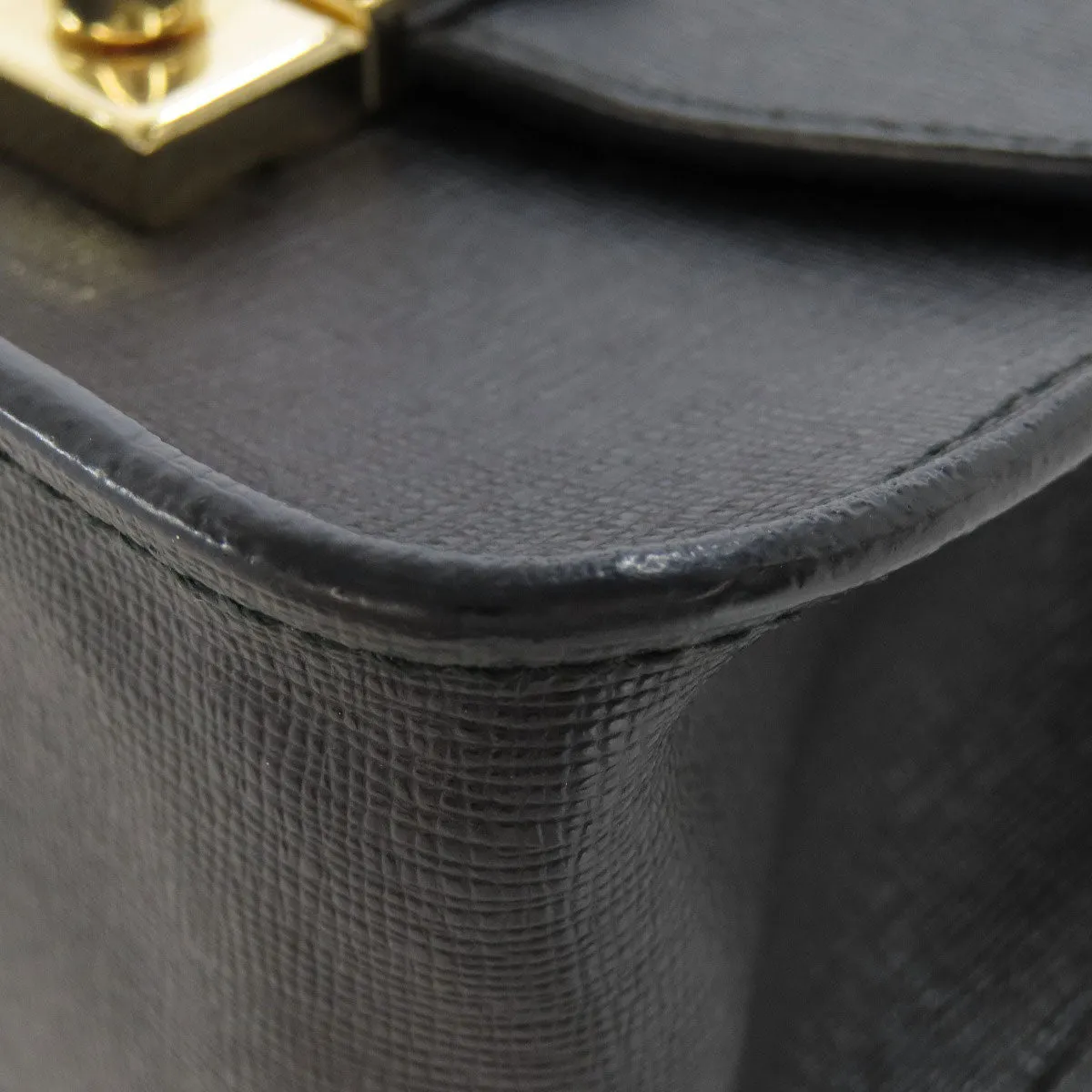 Furla Shoulder Bag leather black ChainShoulder Women Used