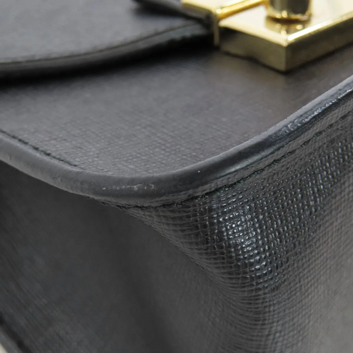 Furla Shoulder Bag leather black ChainShoulder Women Used