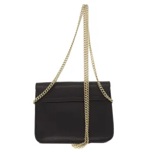 Furla Shoulder Bag leather black ChainShoulder Women Used