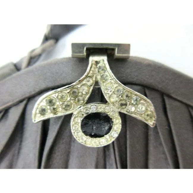 Gucci Evening W Early Enamel And Clasp Black Silkrhinestone Corde Shoulder Bag