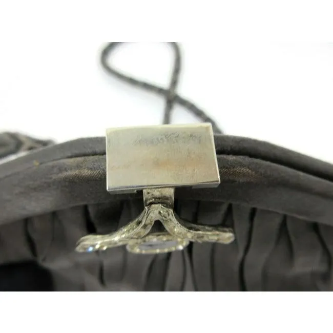 Gucci Evening W Early Enamel And Clasp Black Silkrhinestone Corde Shoulder Bag