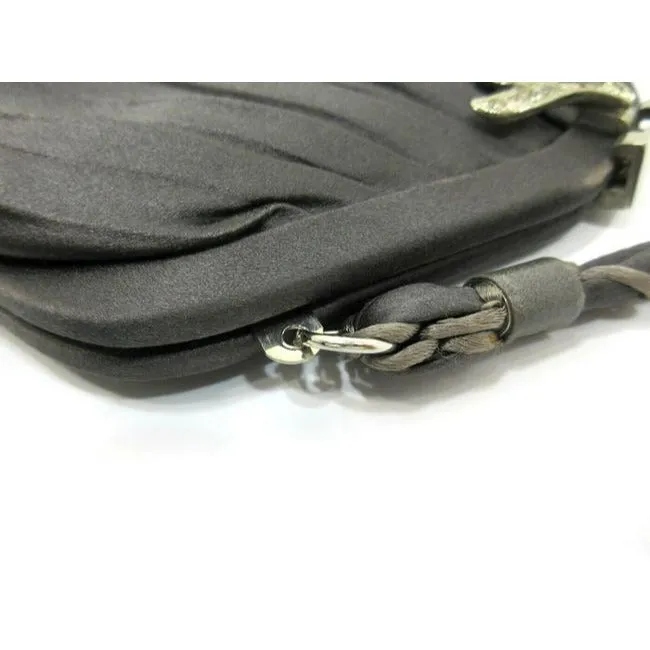 Gucci Evening W Early Enamel And Clasp Black Silkrhinestone Corde Shoulder Bag