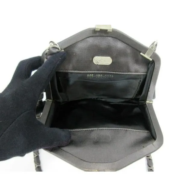 Gucci Evening W Early Enamel And Clasp Black Silkrhinestone Corde Shoulder Bag