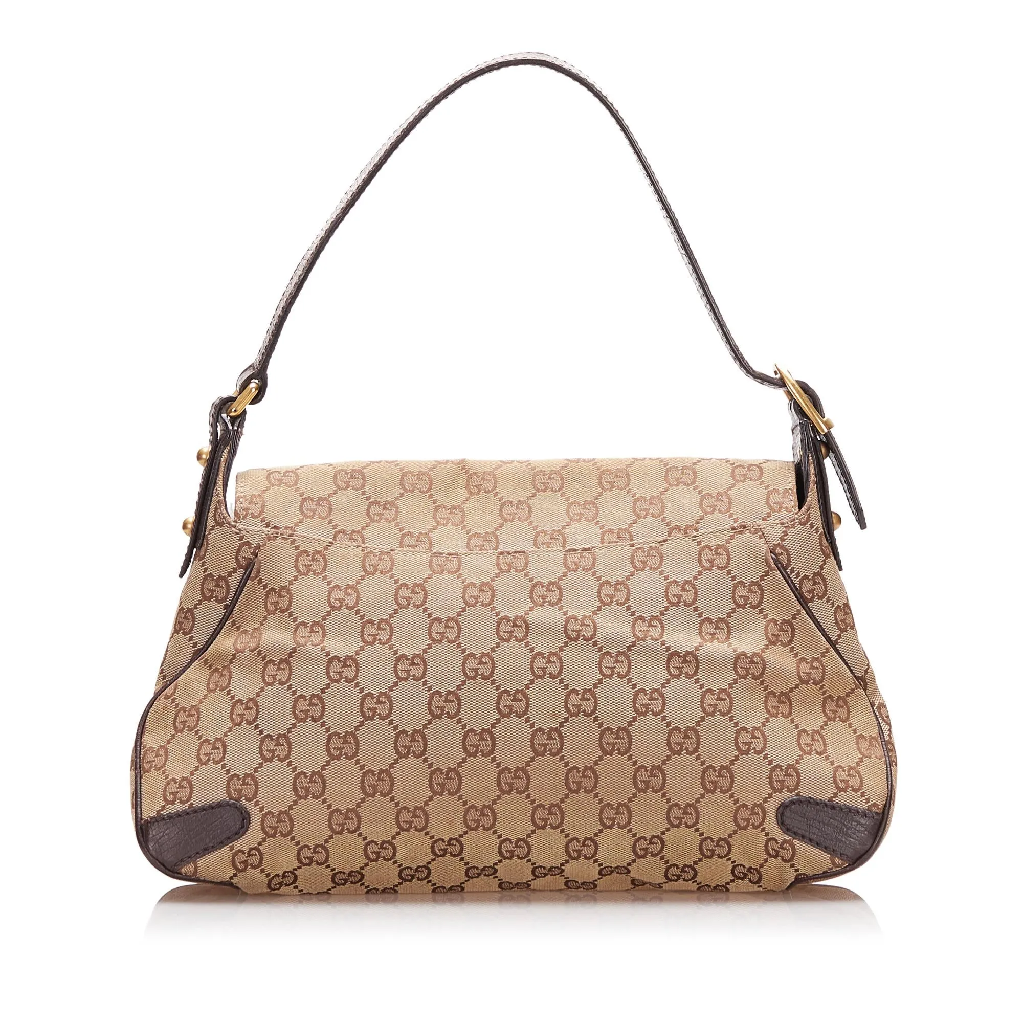 Gucci GG Canvas Horsebit Shoulder Bag (SHG-cAREcT)