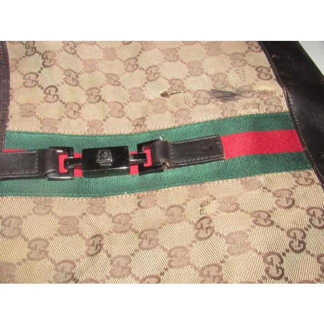 Gucci Jackie Vintage Pursesdesigner Purses Brown Leather And Gg Canvas Shoulder Bag