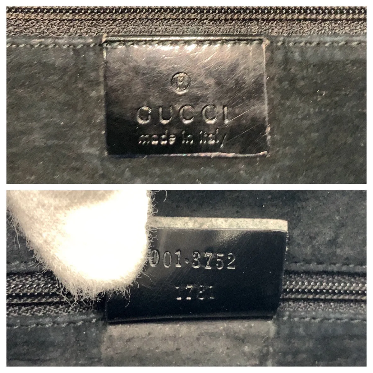 GUCCI Shoulder Bag 001 3752 GG canvas, plastic Black SilverMetal Women Used