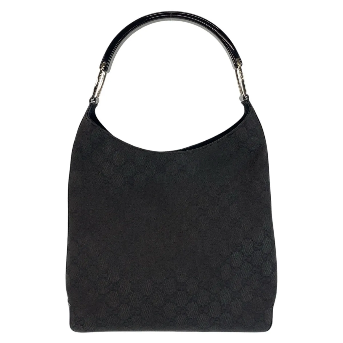 GUCCI Shoulder Bag 001 3752 GG canvas, plastic Black SilverMetal Women Used