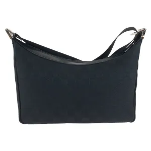 GUCCI Shoulder Bag 019 0433 GG canvas Black SilverMetal Shoulder Bag pochette Women Used