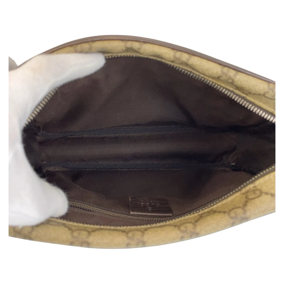 GUCCI Shoulder Bag 114291 GG Supreme canvas, leather Brown beige Crossbody Shoulder Bag Pochette Women Used