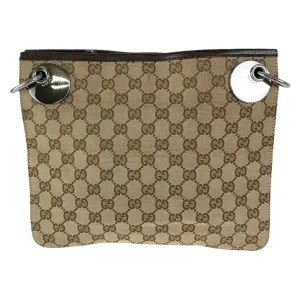 GUCCI Shoulder Bag 120841 GG canvas Brown Silver Metal Shoulder Bag Messenger bag Eclipse Women Used