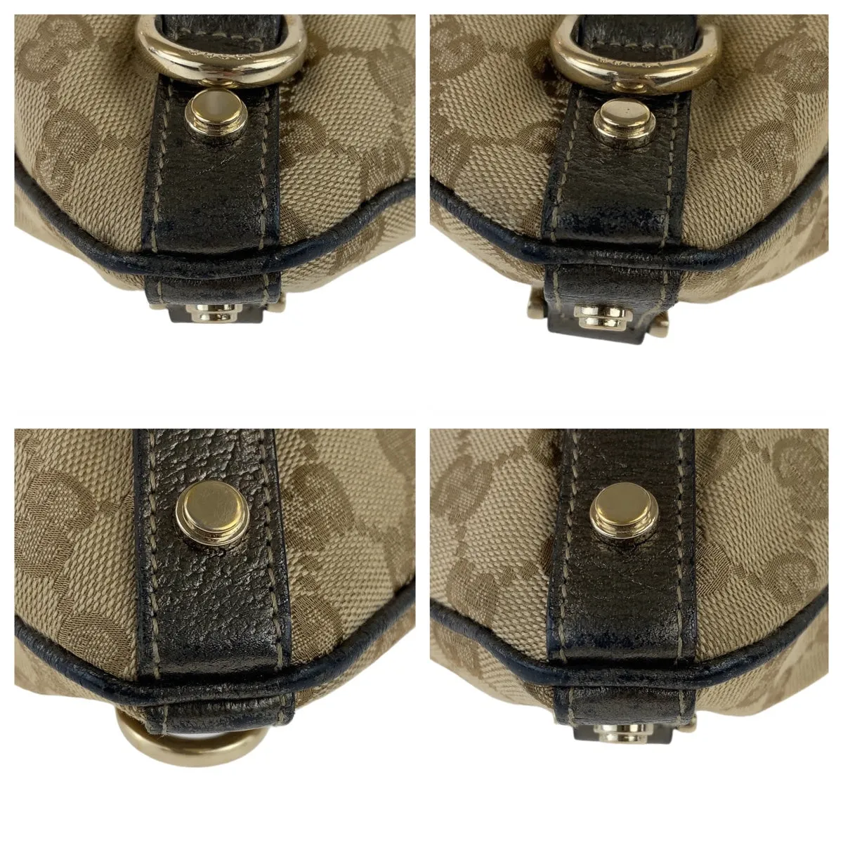 GUCCI Shoulder Bag 131326 GG canvas, leather Beige Brown Gold Metal Crossbody Shoulder Bag Pochette Abbey GG pattern Women Used