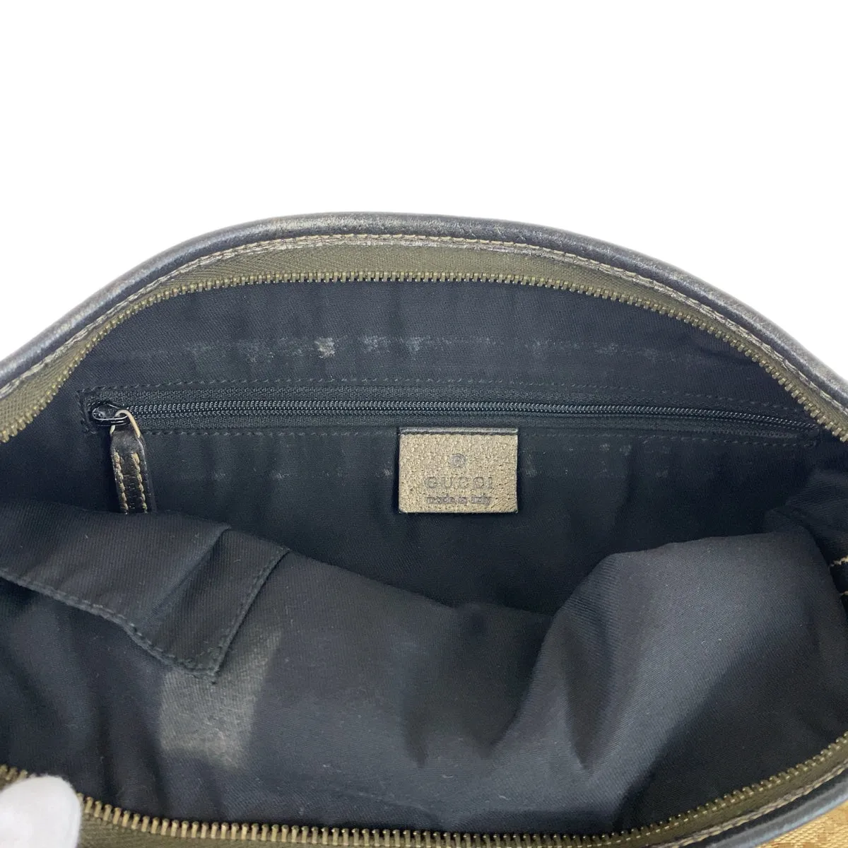 GUCCI Shoulder Bag 131326 GG canvas, leather Beige Brown Gold Metal Crossbody Shoulder Bag Pochette Abbey GG pattern Women Used
