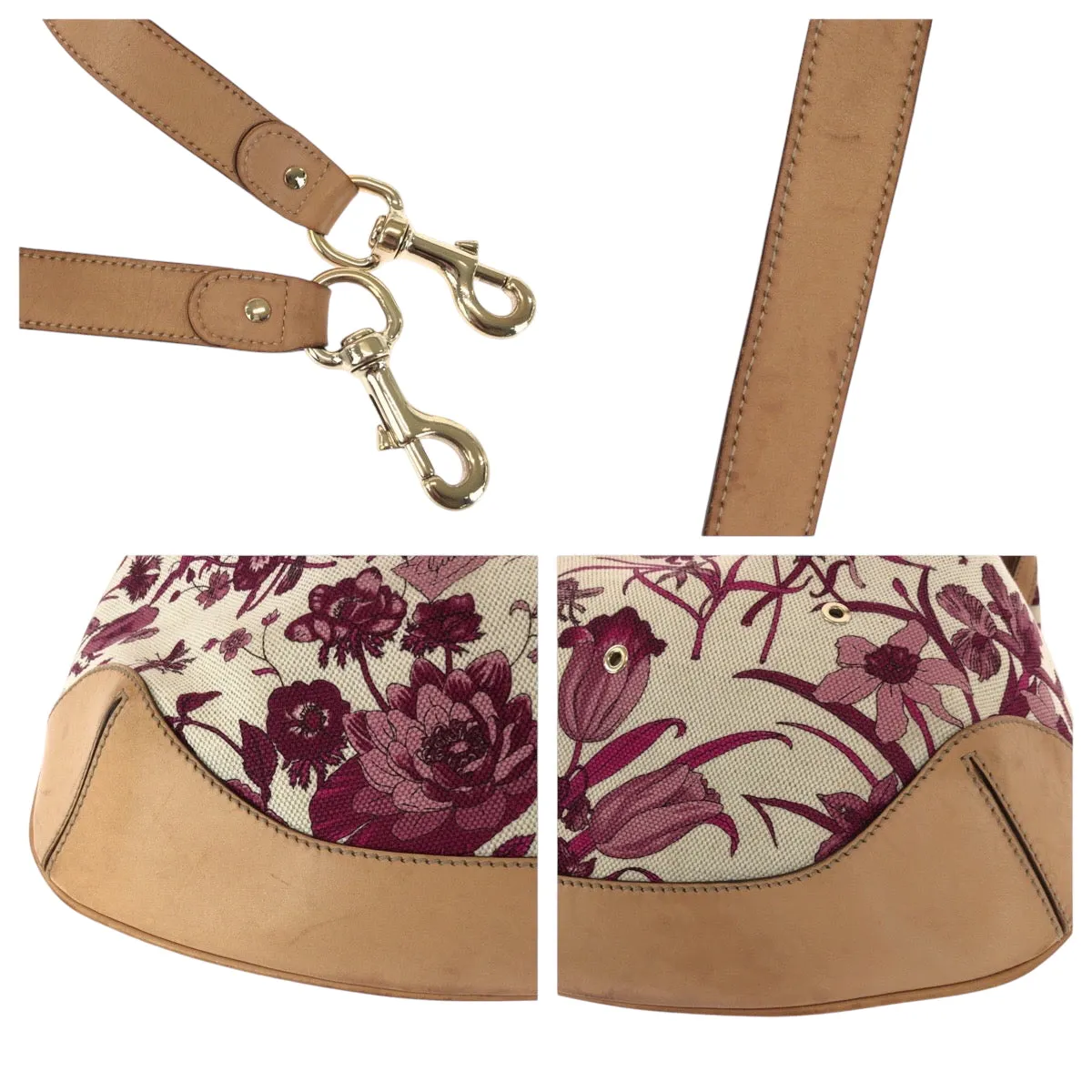 GUCCI Shoulder Bag 169961 canvas multicolor Bamboo flora