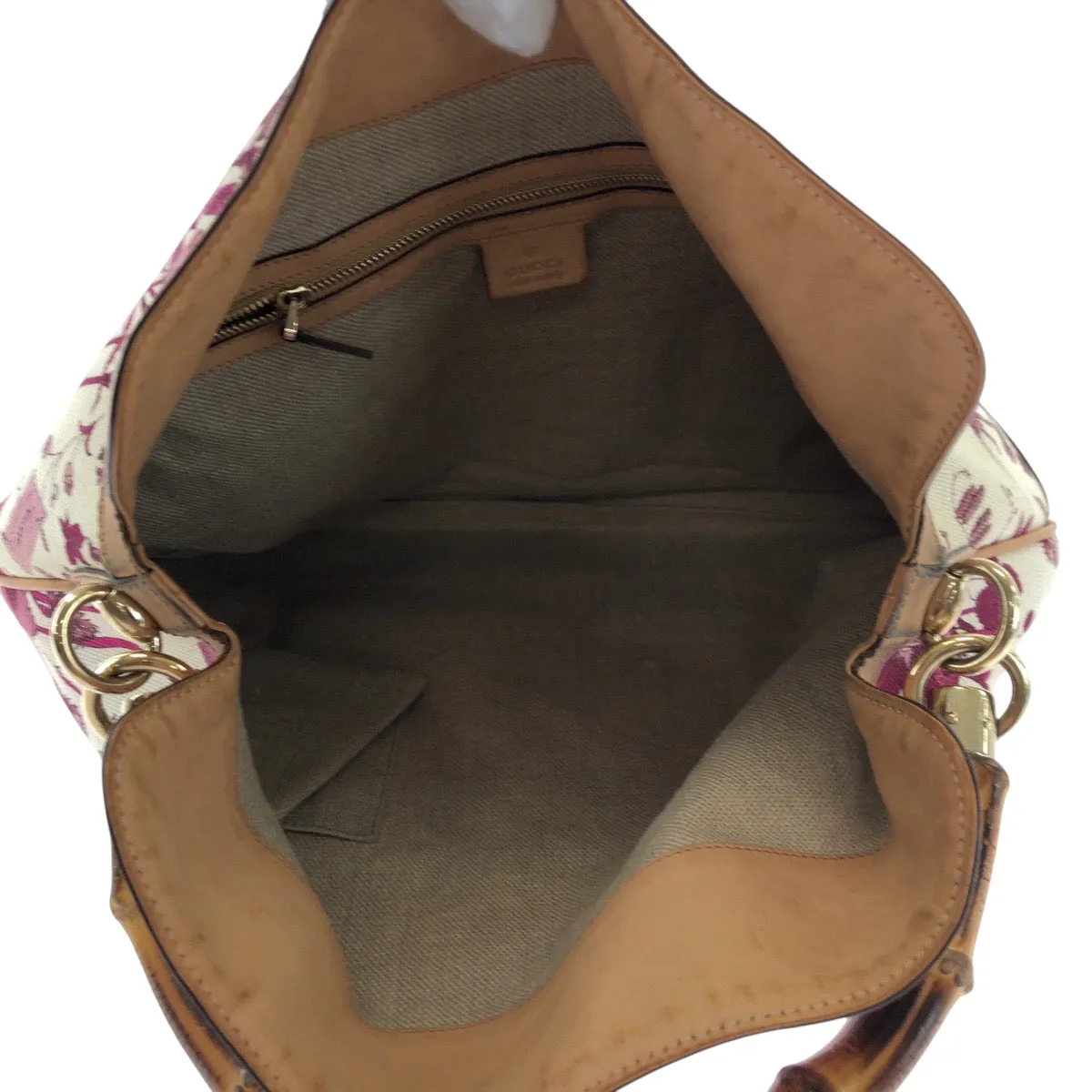 GUCCI Shoulder Bag 169961 canvas multicolor Bamboo flora