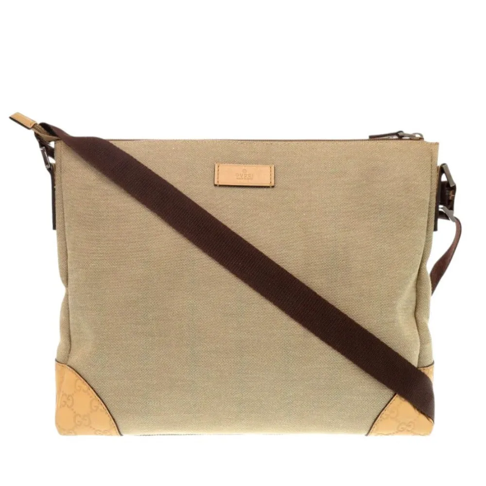 GUCCI Shoulder Bag 257301 canvas beige