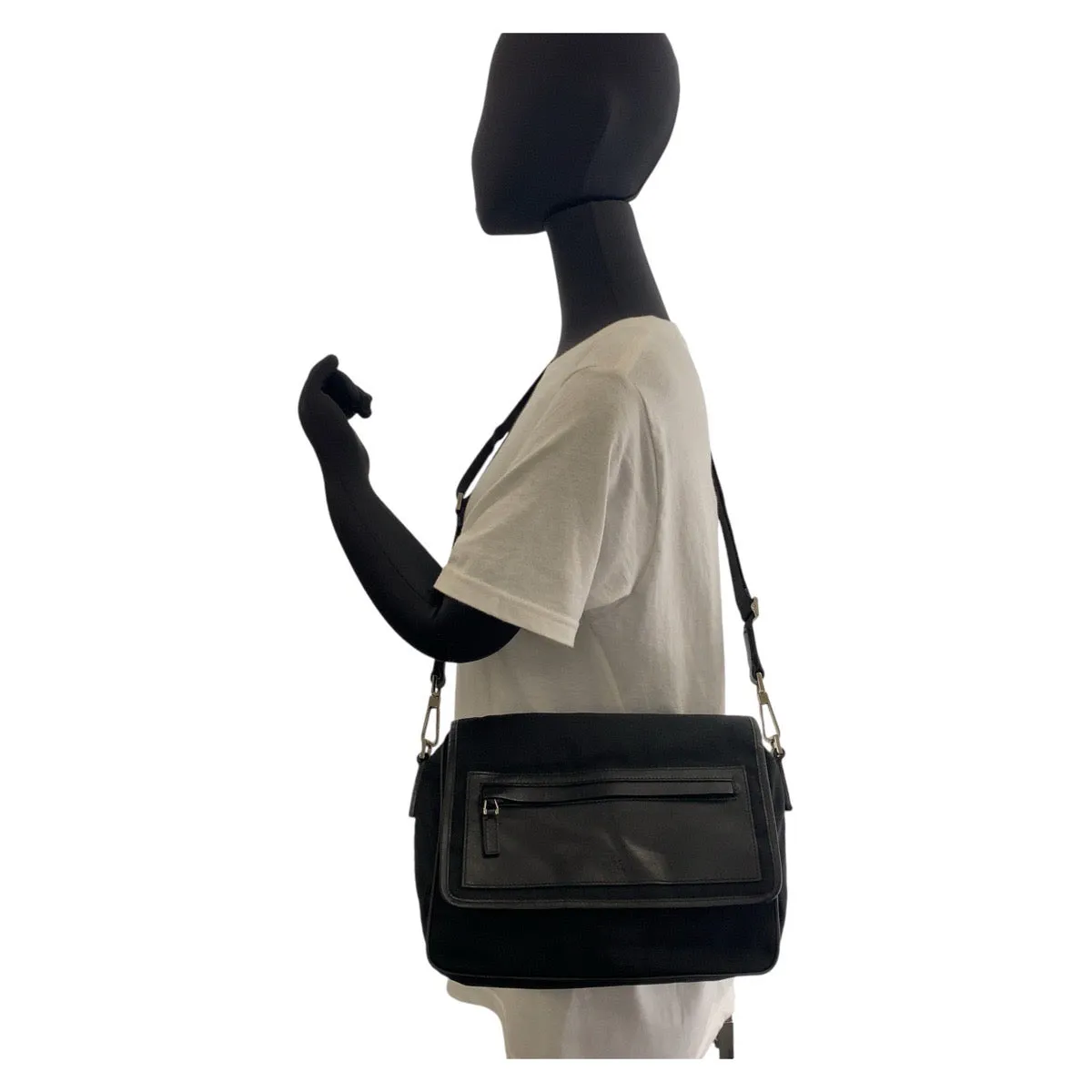 GUCCI Shoulder Bag 28562 Nylon, Leather Black SilverMetal Crossbody Shoulder Bag Messenger Bag Women Used