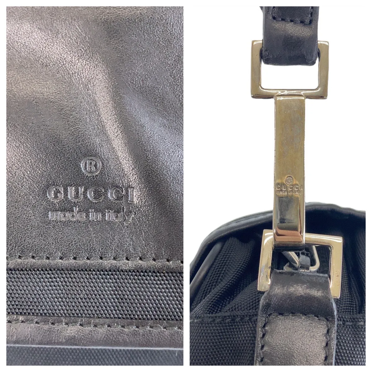 GUCCI Shoulder Bag 28562 Nylon, Leather Black SilverMetal Crossbody Shoulder Bag Messenger Bag Women Used