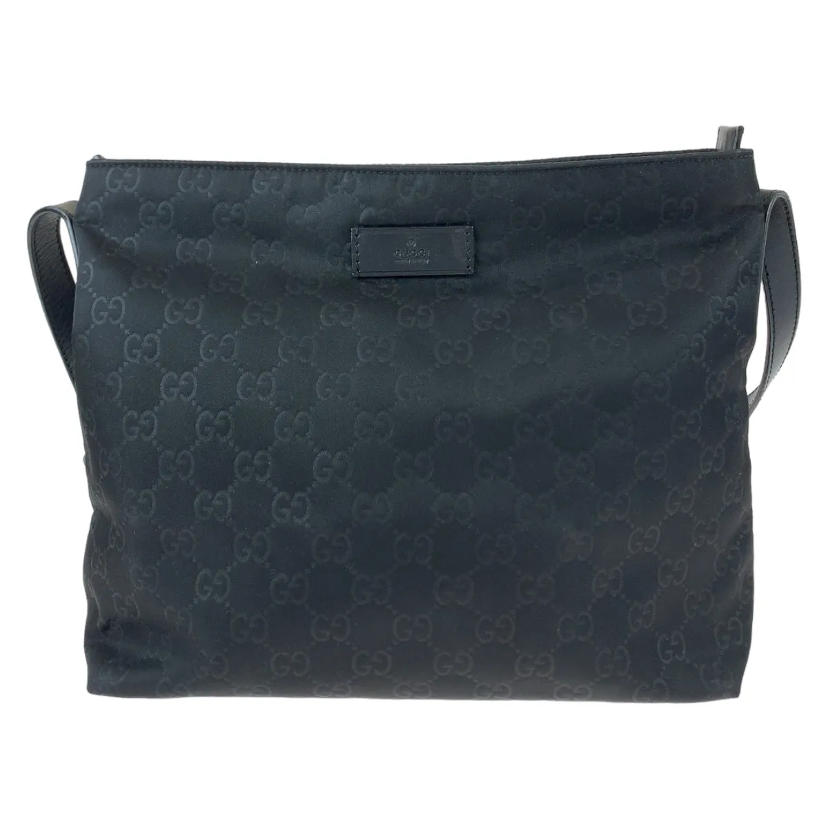 GUCCI Shoulder Bag 314529 Nylon, Leather Black Silver Metal Crossbody Shoulder Bag Messenger Bag Embossed nylon GG pattern mens Used