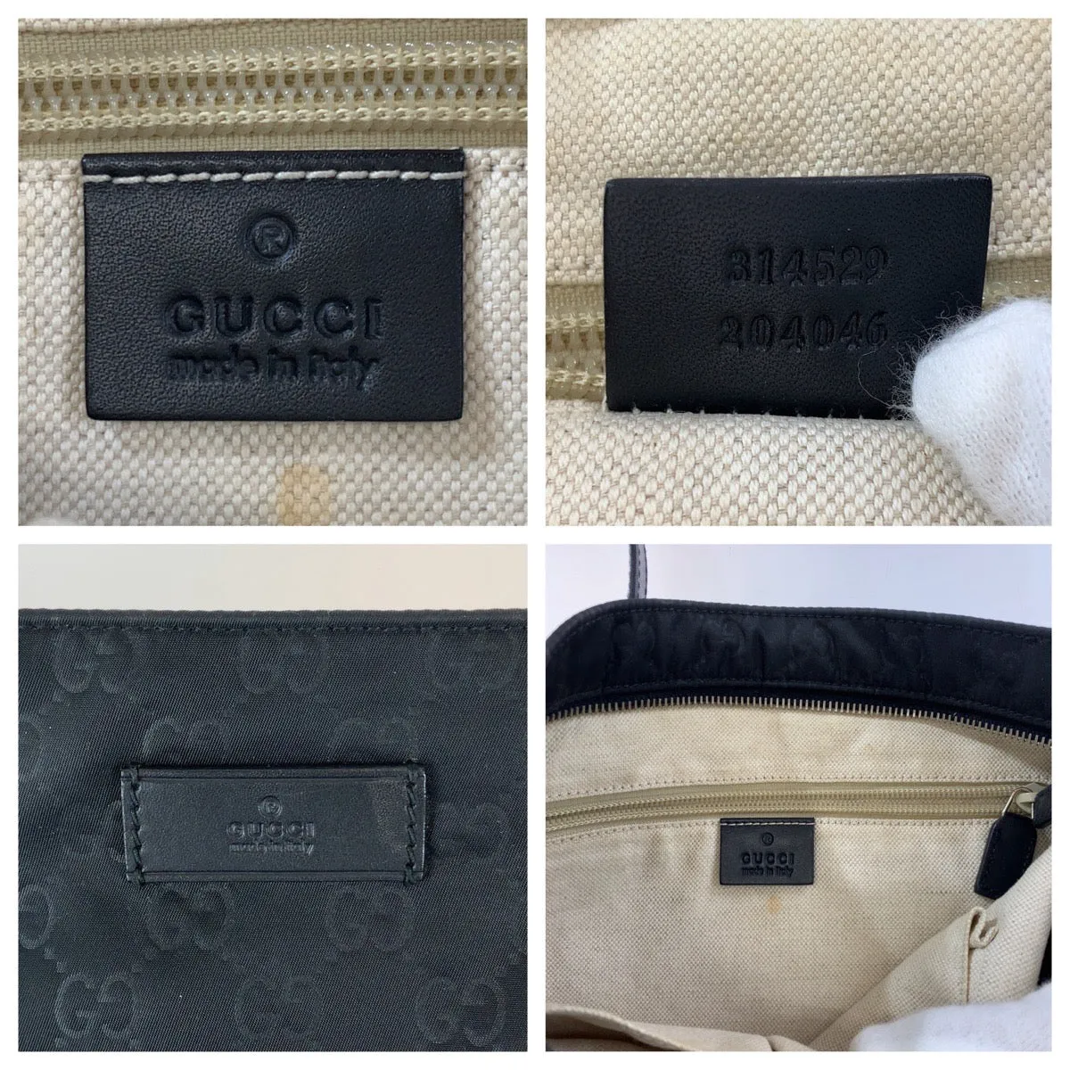 GUCCI Shoulder Bag 314529 Nylon, Leather Black Silver Metal Crossbody Shoulder Bag Messenger Bag Embossed nylon GG pattern mens Used