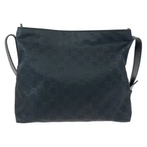 GUCCI Shoulder Bag 314529 Nylon, Leather Black Silver Metal Crossbody Shoulder Bag Messenger Bag Embossed nylon GG pattern mens Used