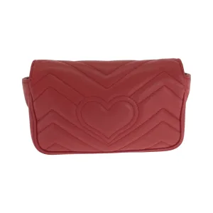 GUCCI Shoulder Bag 476433 leather Red GG Marmont