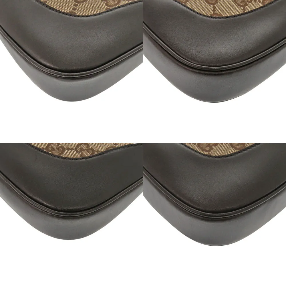 GUCCI Shoulder Bag GG canvas Brown Shelly Line Jackie