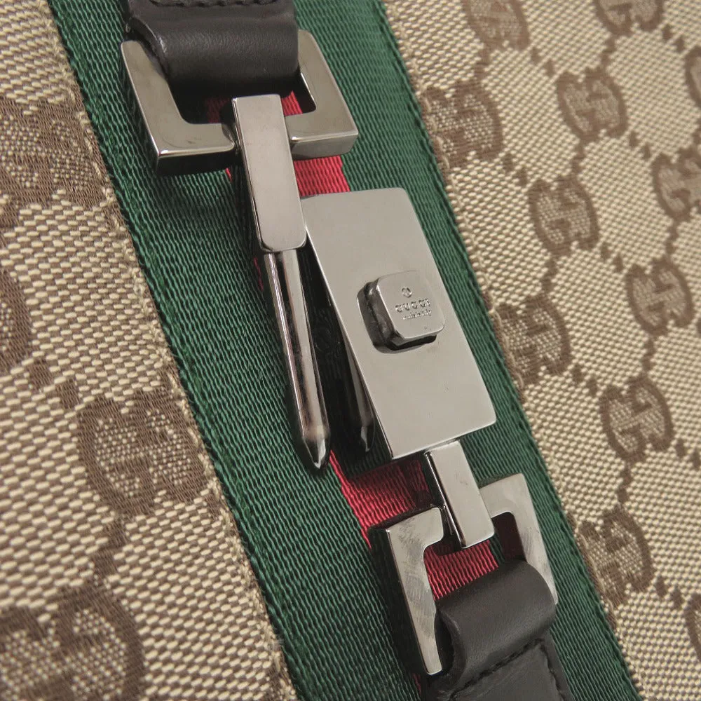 GUCCI Shoulder Bag GG canvas Brown Shelly Line Jackie