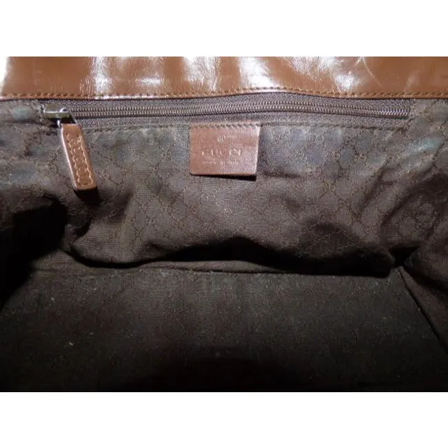 Gucci Tan Canvas and Brown Leather Jackie Bardot Style Hobo Shoulder Bag W Yellow & Brown Sherry Stripe & Chrome Hardware