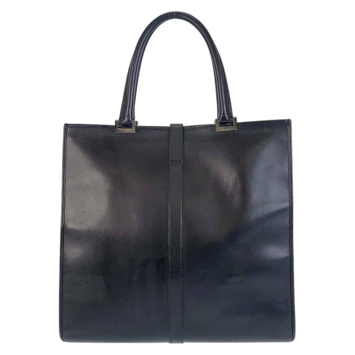 GUCCI Tote Bag 002 1064 leather Black SilverMetal Tote Bag Shoulder Bag Jackie Women Used