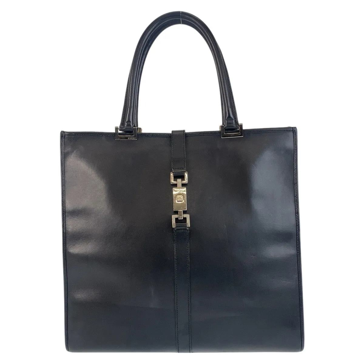 GUCCI Tote Bag 002 1064 leather Black SilverMetal Tote Bag Shoulder Bag Jackie Women Used