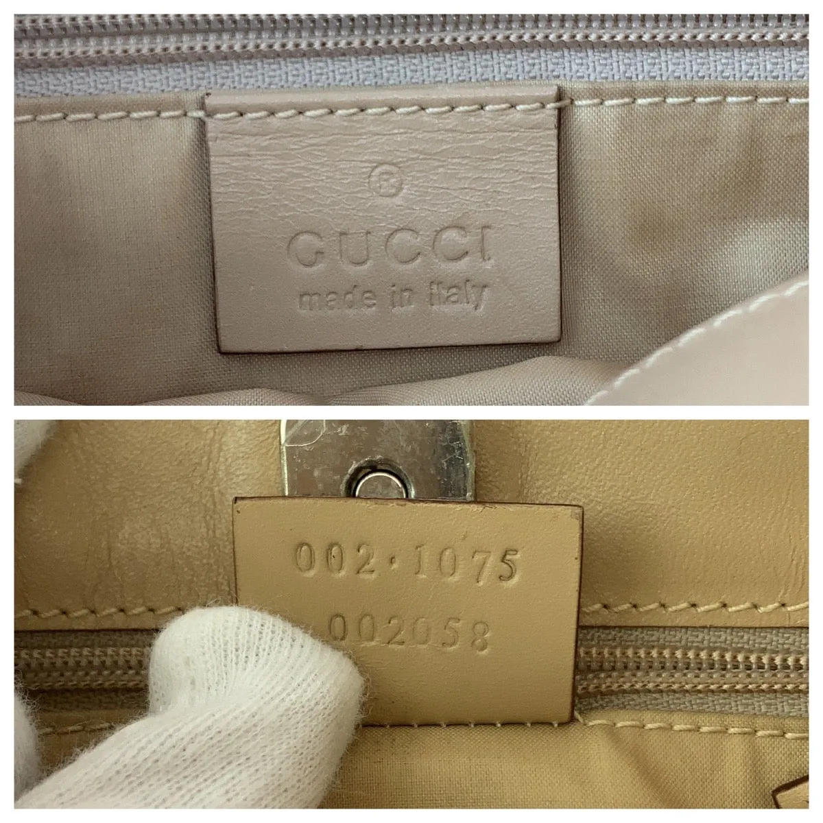 GUCCI Tote Bag 002 1075 GG canvas Pink Beige SilverMetal Tote Bag Shoulder Bag Women Used