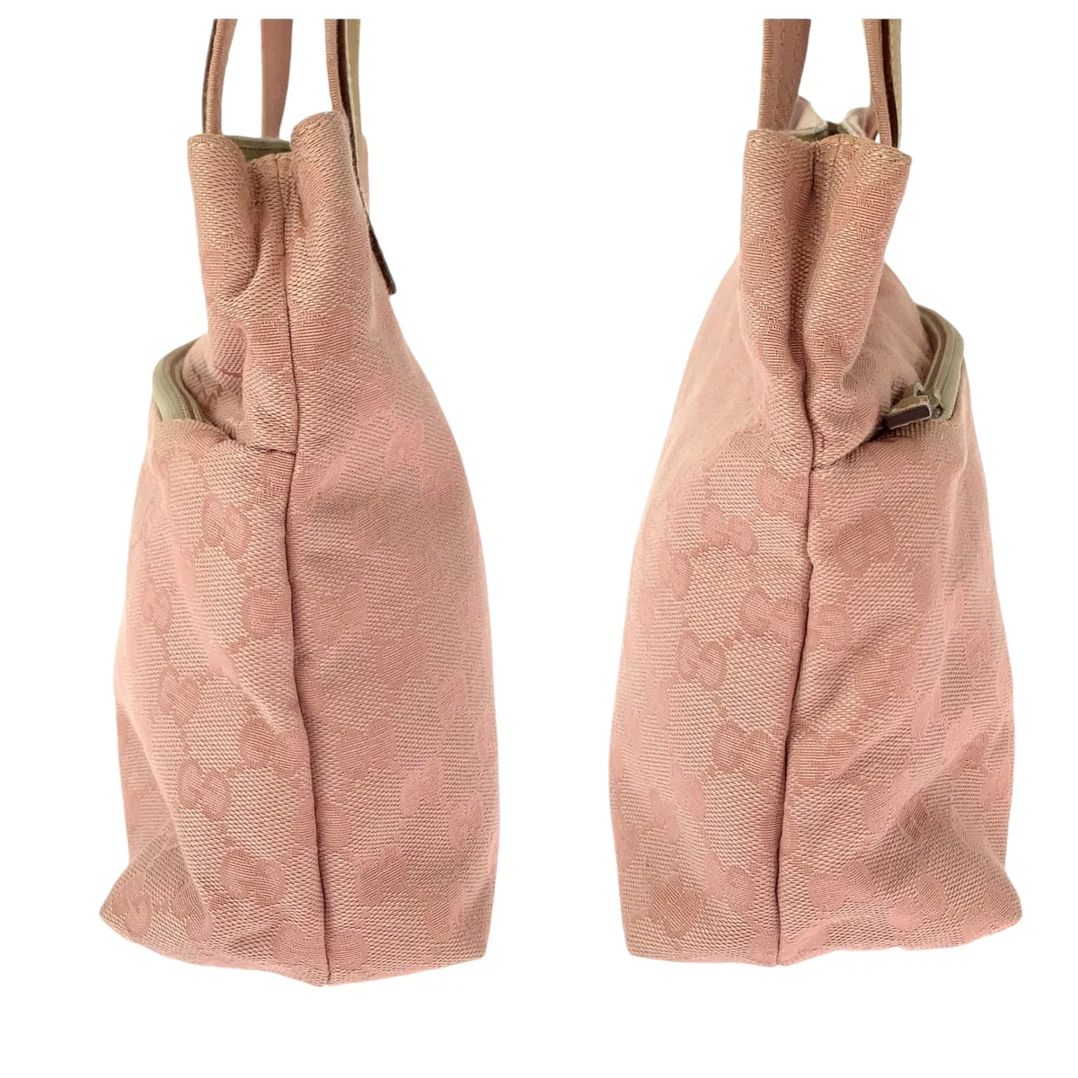 GUCCI Tote Bag 002 1075 GG canvas Pink Beige SilverMetal Tote Bag Shoulder Bag Women Used