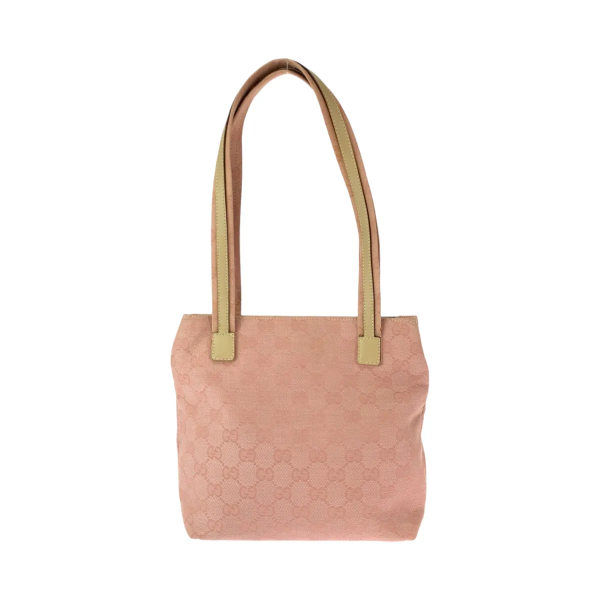 GUCCI Tote Bag 002 1075 GG canvas Pink Beige SilverMetal Tote Bag Shoulder Bag Women Used