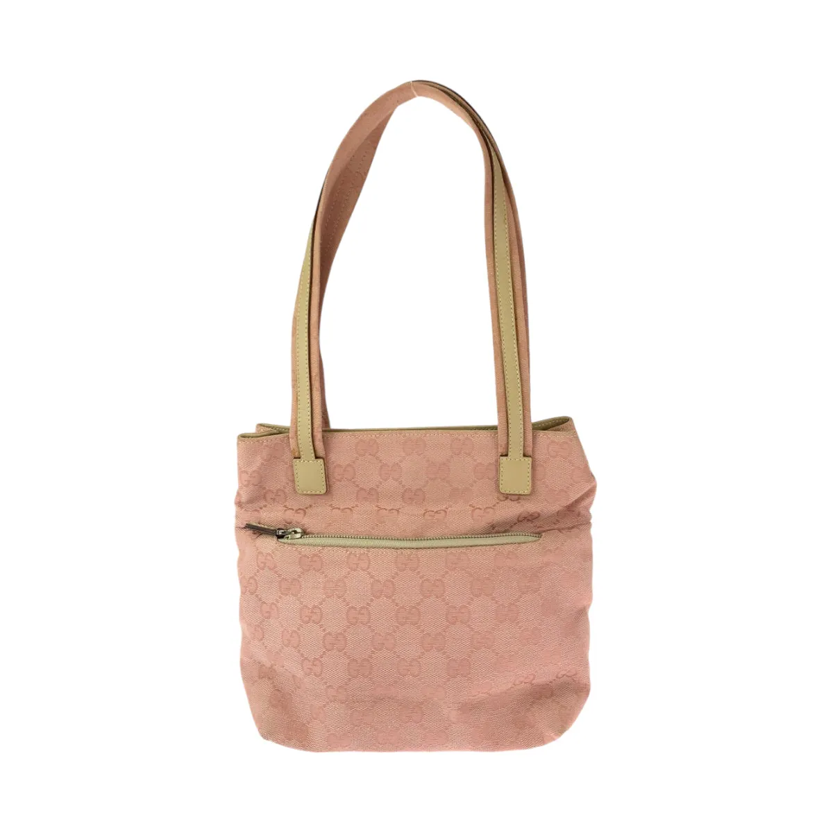 GUCCI Tote Bag 002 1075 GG canvas Pink Beige SilverMetal Tote Bag Shoulder Bag Women Used