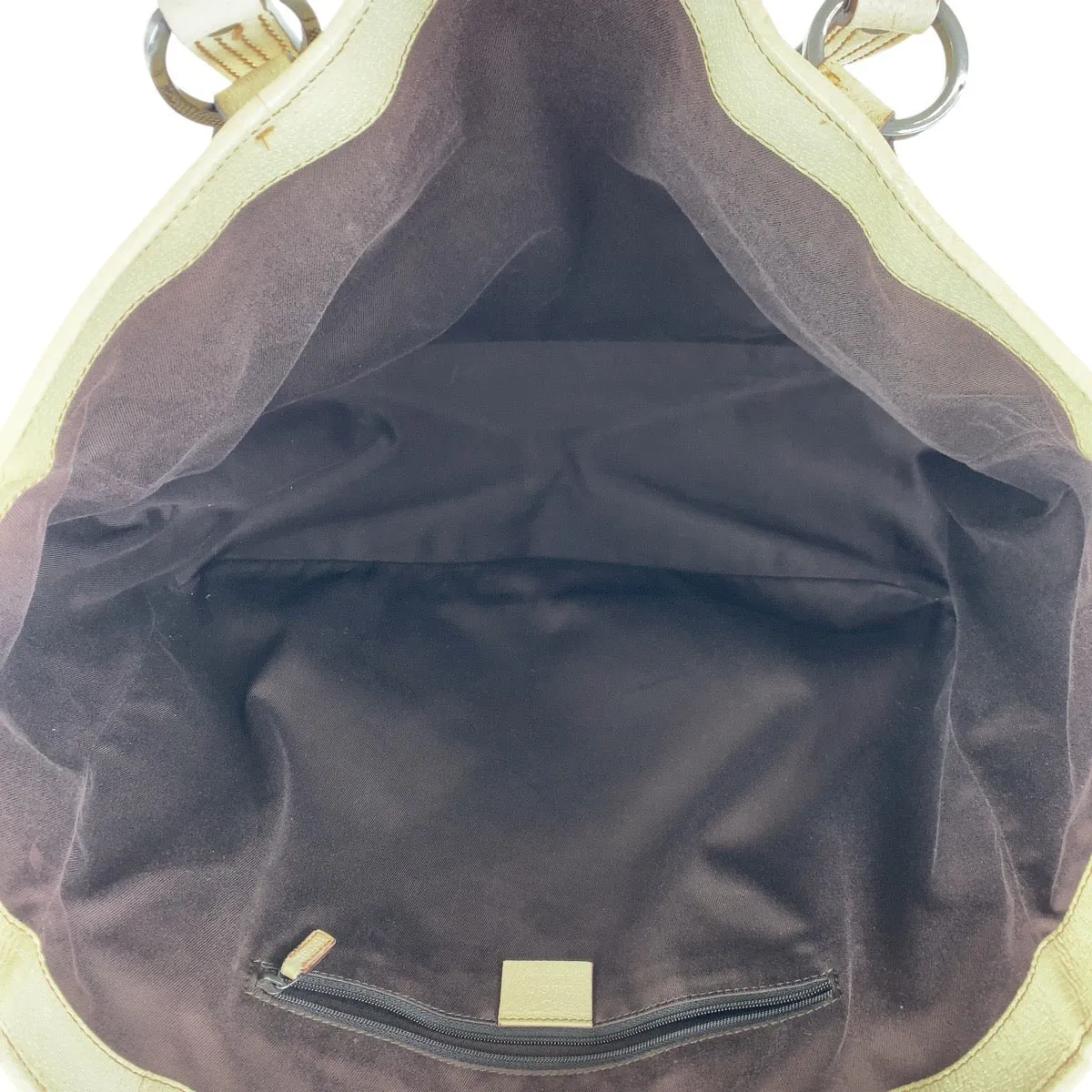 GUCCI Tote Bag 113022 GG canvas, leather Brown White SilverMetal Tote Bag Shoulder Bag Women Used