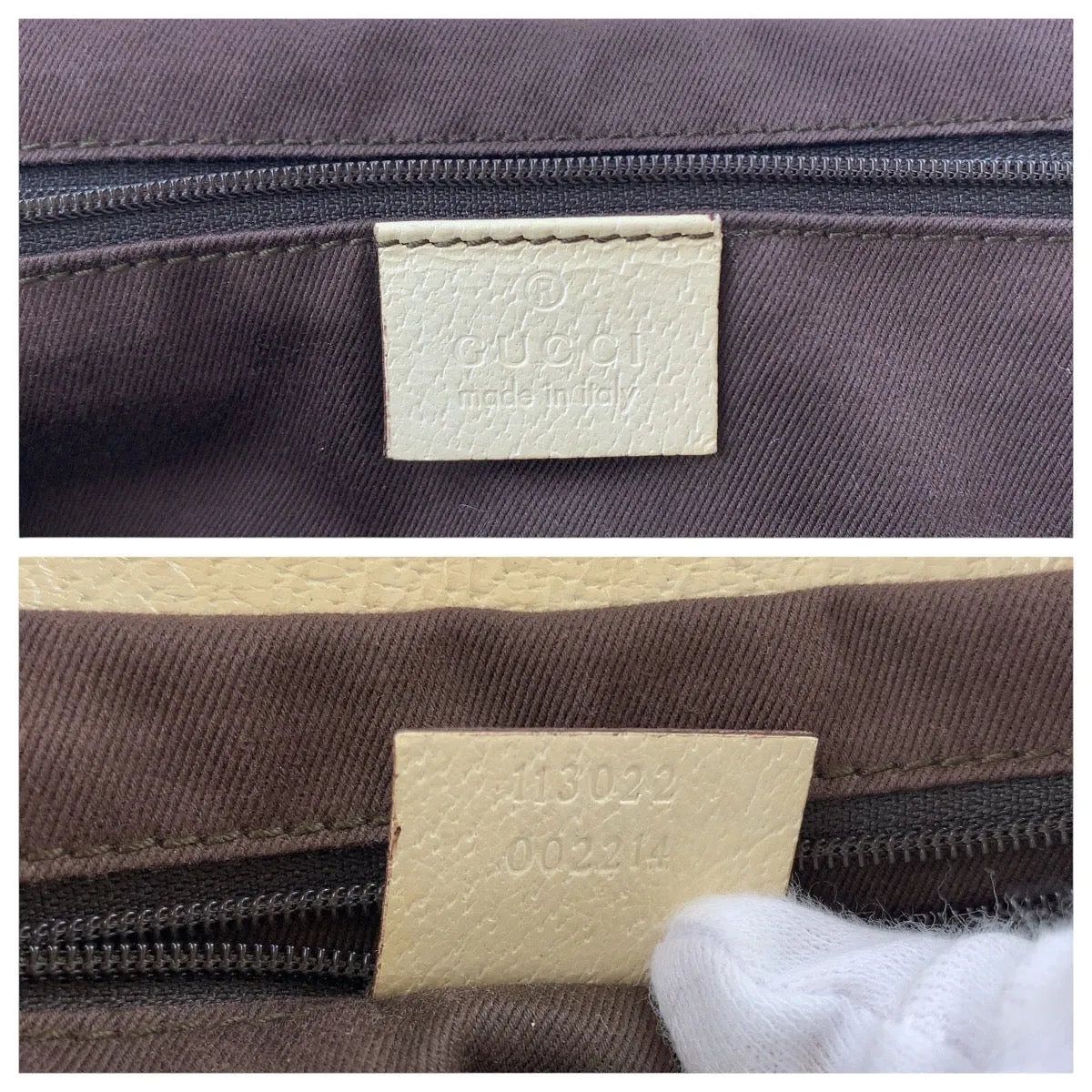 GUCCI Tote Bag 113022 GG canvas, leather Brown White SilverMetal Tote Bag Shoulder Bag Women Used