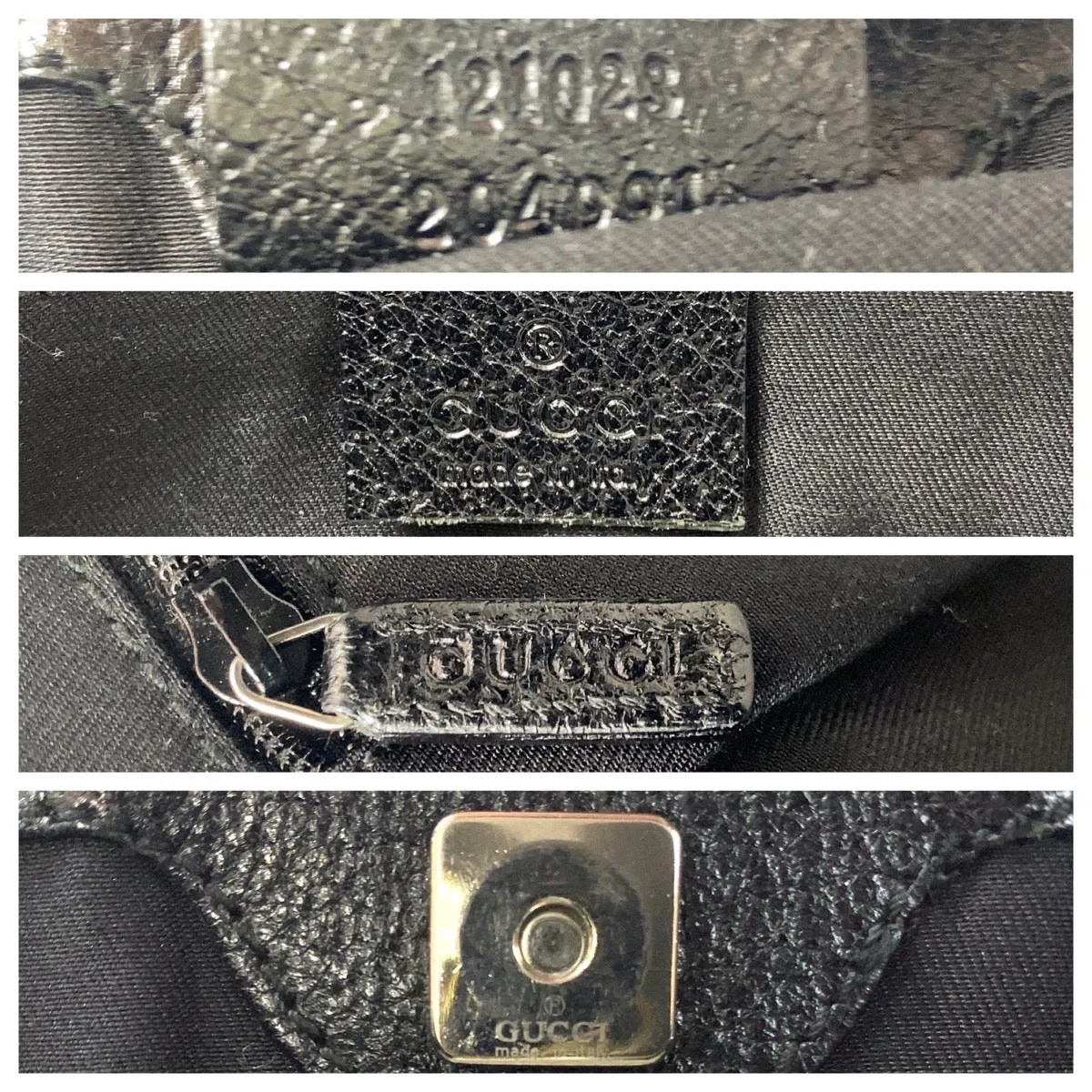 GUCCI Tote Bag 121023 GG canvas, leather Black SilverMetal Tote Bag Shoulder Bag Women Used
