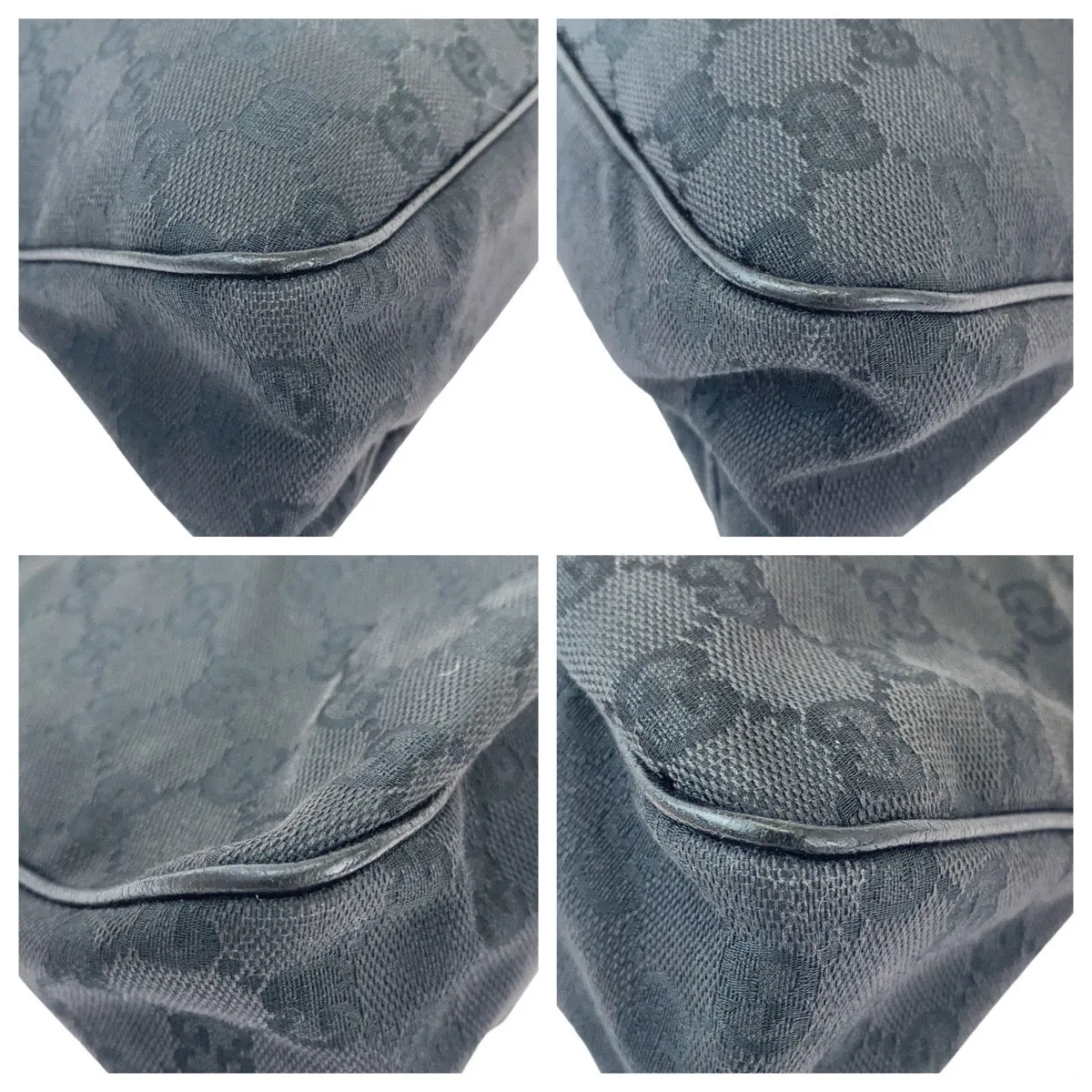 GUCCI Tote Bag 121023 GG canvas, leather Black SilverMetal Tote Bag Shoulder Bag Women Used
