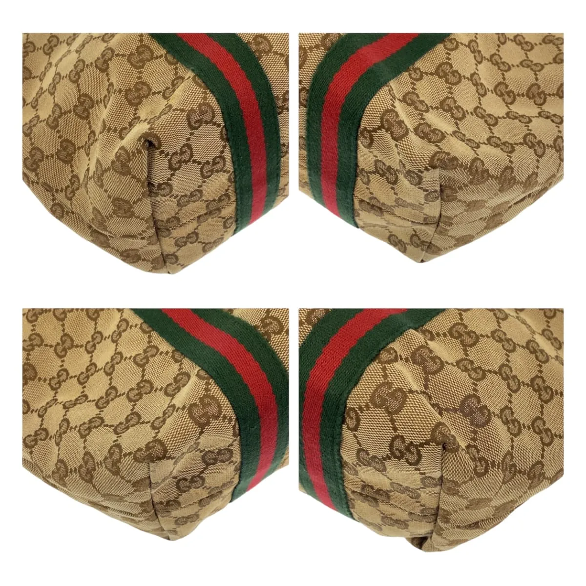 GUCCI Tote Bag 137396 GG canvas Beige multicolor Tote Bag Shoulder Bag Sherry line Women Used