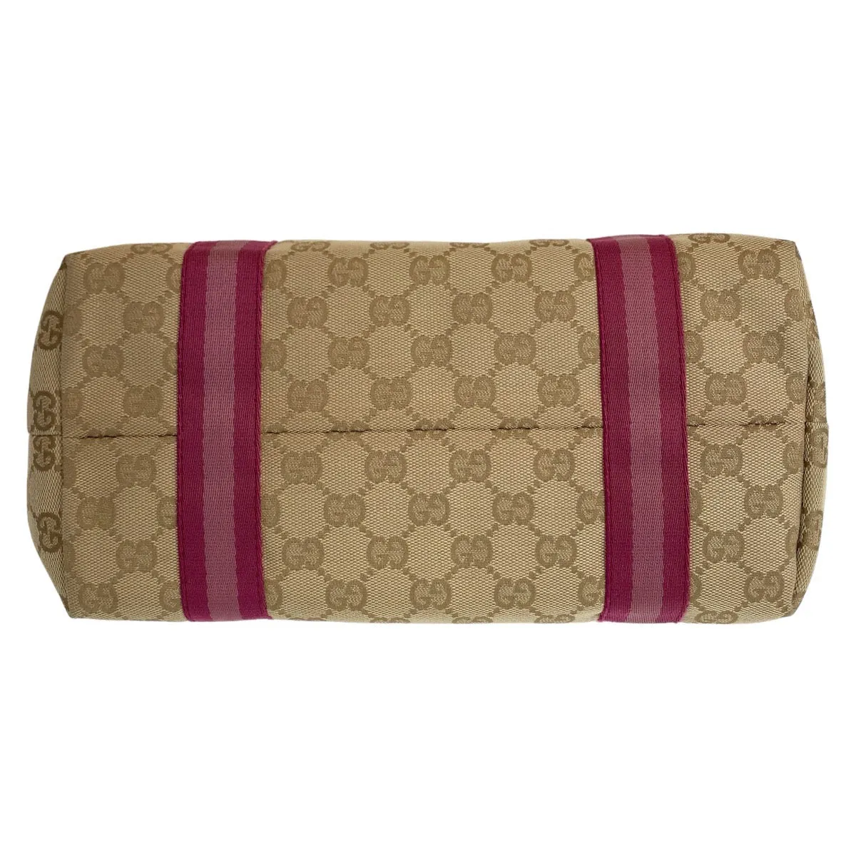 GUCCI Tote Bag 137396 GG canvas, leather Beige Pink Gold Metal Tote Bag Handbag Shoulder Bag Sherry GG pattern Women Used