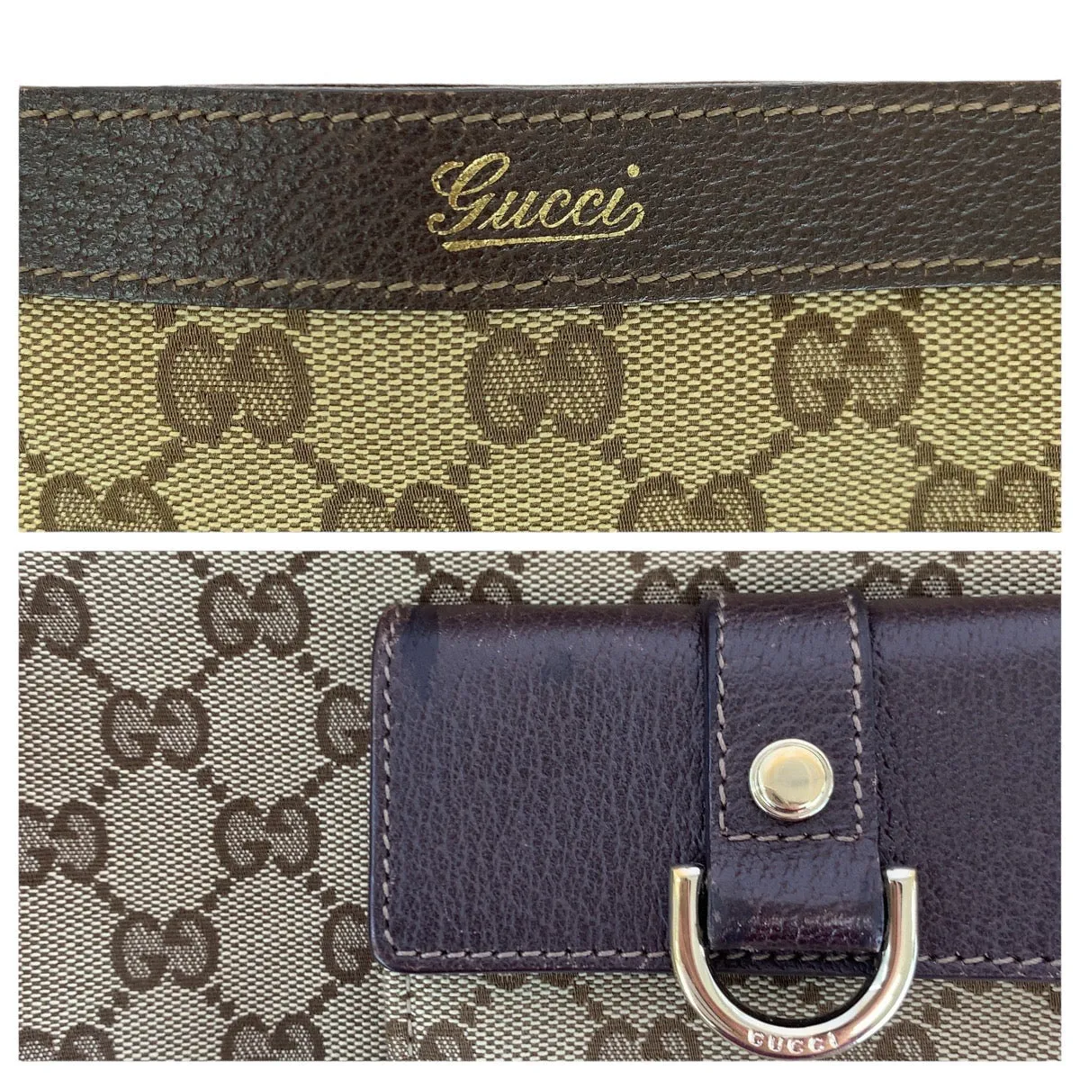 GUCCI Tote Bag 146247 GG canvas, leather Brown beige Tote Bag Shoulder Bag Abbey Women Used