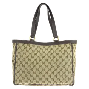 GUCCI Tote Bag 146247 GG canvas, leather Brown beige Tote Bag Shoulder Bag Abbey Women Used
