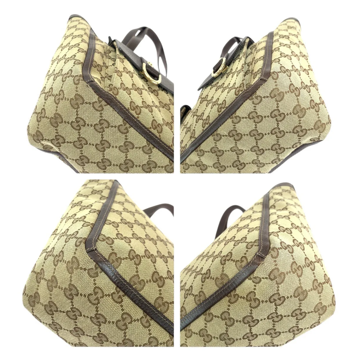 GUCCI Tote Bag 146247 GG canvas, leather Brown beige Tote Bag Shoulder Bag Abbey Women Used