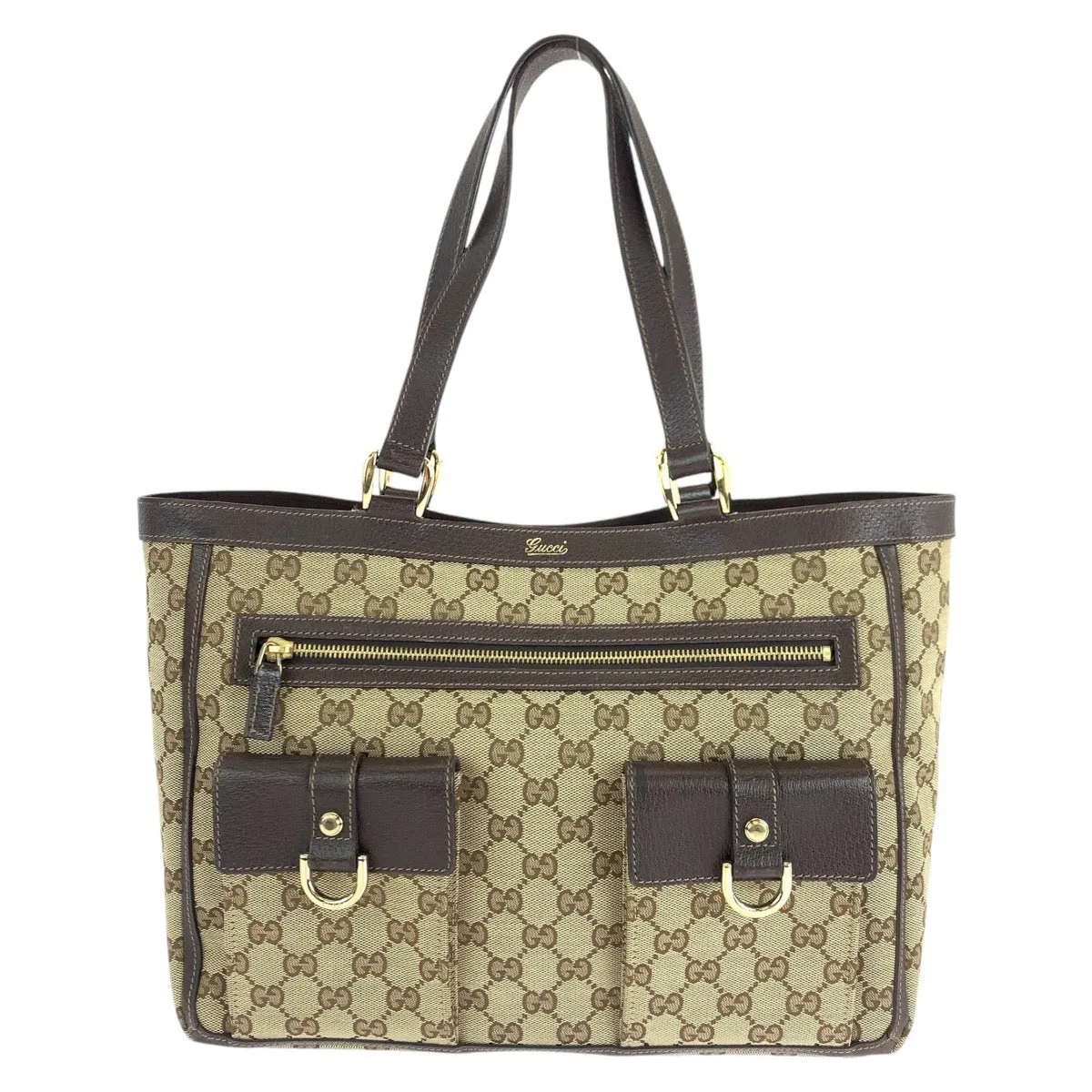 GUCCI Tote Bag 146247 GG canvas, leather Brown beige Tote Bag Shoulder Bag Abbey Women Used
