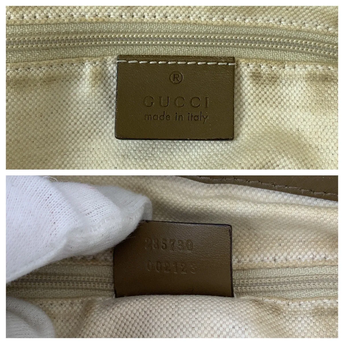 GUCCI Tote Bag 285730 GG canvas Brown Gold Metal Tote Bag Shoulder Bag Handbag Sukey Women Used